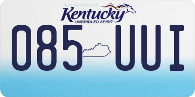 KY license plate 085UUI