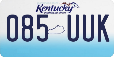KY license plate 085UUK