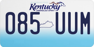 KY license plate 085UUM