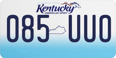 KY license plate 085UUO