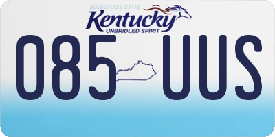 KY license plate 085UUS