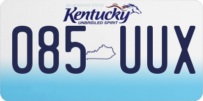 KY license plate 085UUX