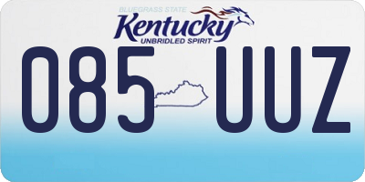 KY license plate 085UUZ