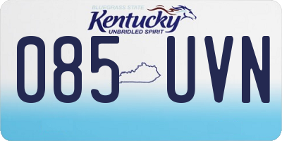 KY license plate 085UVN