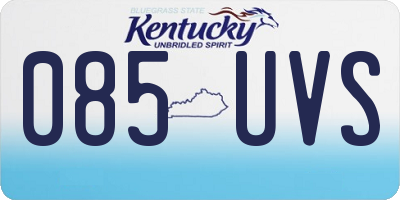 KY license plate 085UVS