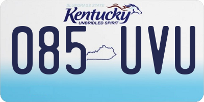 KY license plate 085UVU