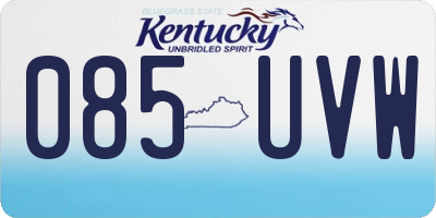 KY license plate 085UVW