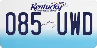KY license plate 085UWD