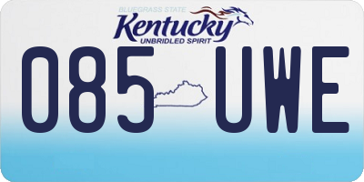 KY license plate 085UWE