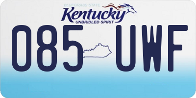 KY license plate 085UWF