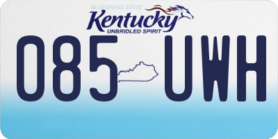 KY license plate 085UWH