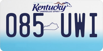 KY license plate 085UWI