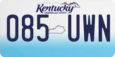 KY license plate 085UWN