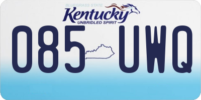 KY license plate 085UWQ