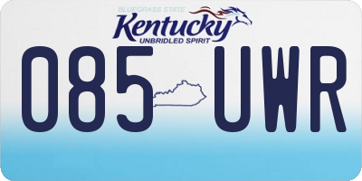 KY license plate 085UWR