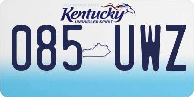KY license plate 085UWZ