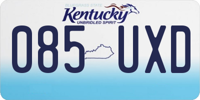 KY license plate 085UXD