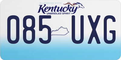 KY license plate 085UXG