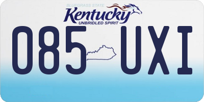 KY license plate 085UXI
