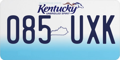 KY license plate 085UXK