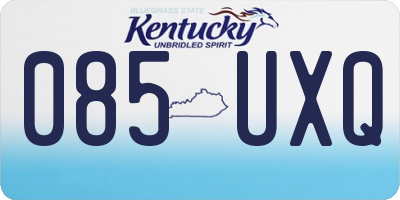 KY license plate 085UXQ