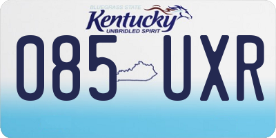 KY license plate 085UXR