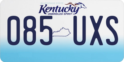 KY license plate 085UXS