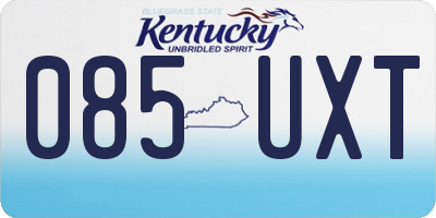 KY license plate 085UXT