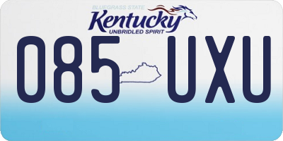 KY license plate 085UXU