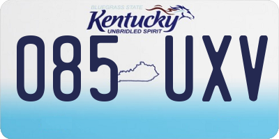 KY license plate 085UXV