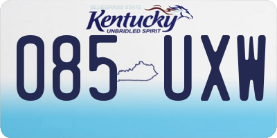 KY license plate 085UXW