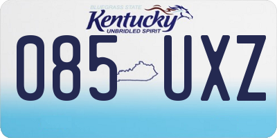 KY license plate 085UXZ