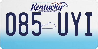 KY license plate 085UYI