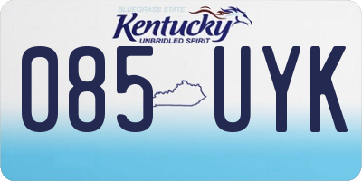 KY license plate 085UYK