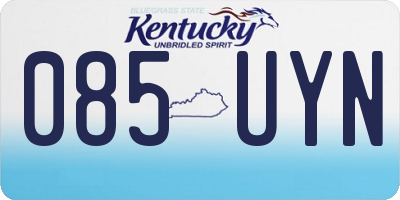 KY license plate 085UYN
