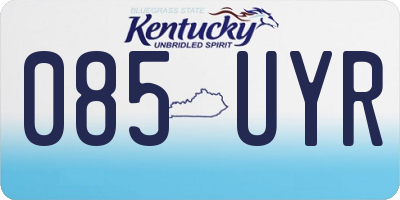 KY license plate 085UYR