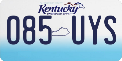 KY license plate 085UYS