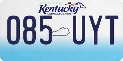 KY license plate 085UYT