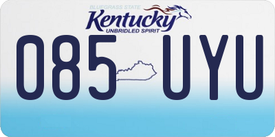 KY license plate 085UYU
