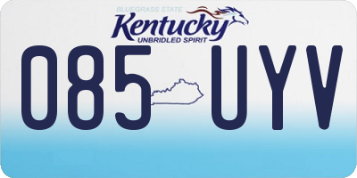 KY license plate 085UYV