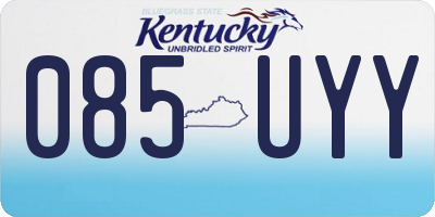 KY license plate 085UYY
