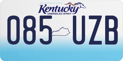 KY license plate 085UZB