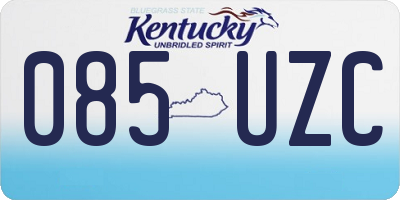 KY license plate 085UZC
