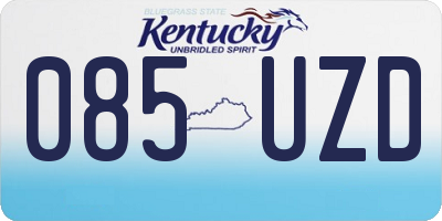 KY license plate 085UZD