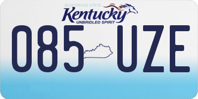 KY license plate 085UZE