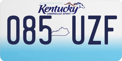 KY license plate 085UZF