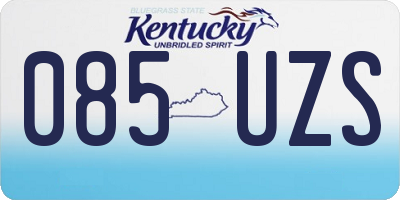 KY license plate 085UZS