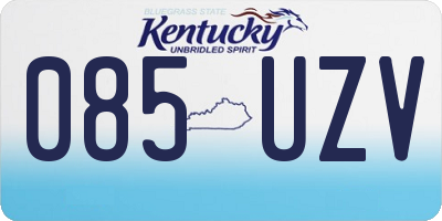 KY license plate 085UZV