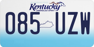 KY license plate 085UZW