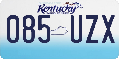 KY license plate 085UZX